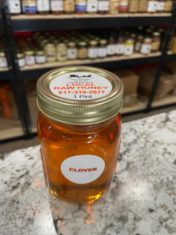 1 pint glass jar raw clover honey