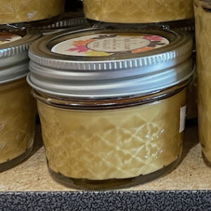 small maple cream jar on shelf