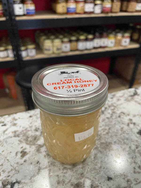 8oz mason jar of creamed honey from New Hampshire