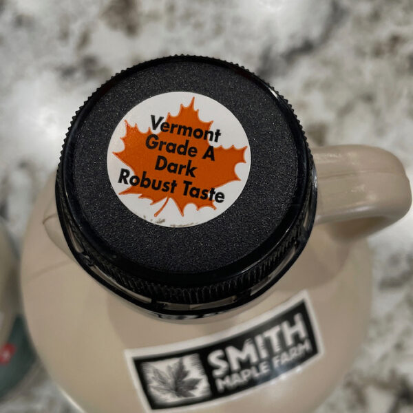 grade A dark robust taste maple syrup label