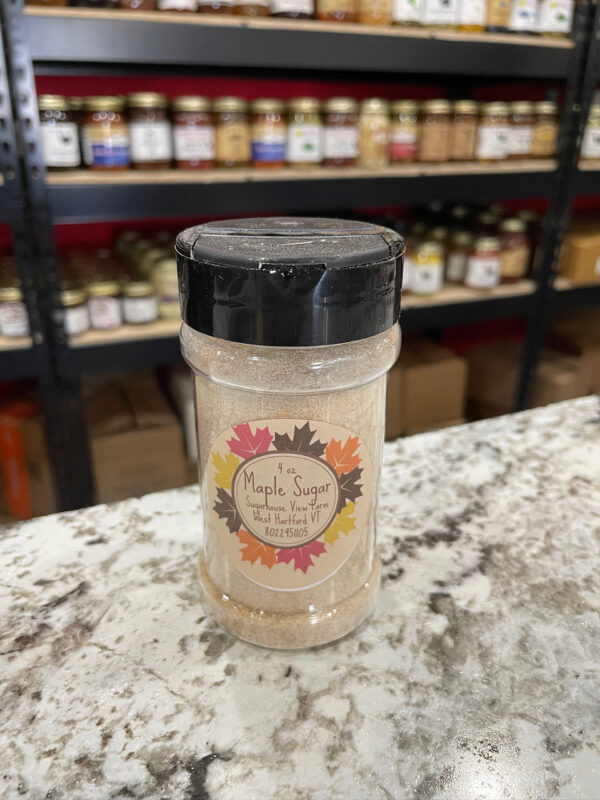 4oz shaker bottle of granulated maple sugar